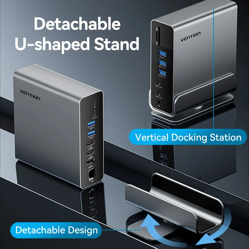 Vention USB C HUB Docking Station to HDMI 4K@60Hz DP Four-Screen MST Display USB 3.2 A RJ45 SD TF Port for Macbook Pro Laptop PC