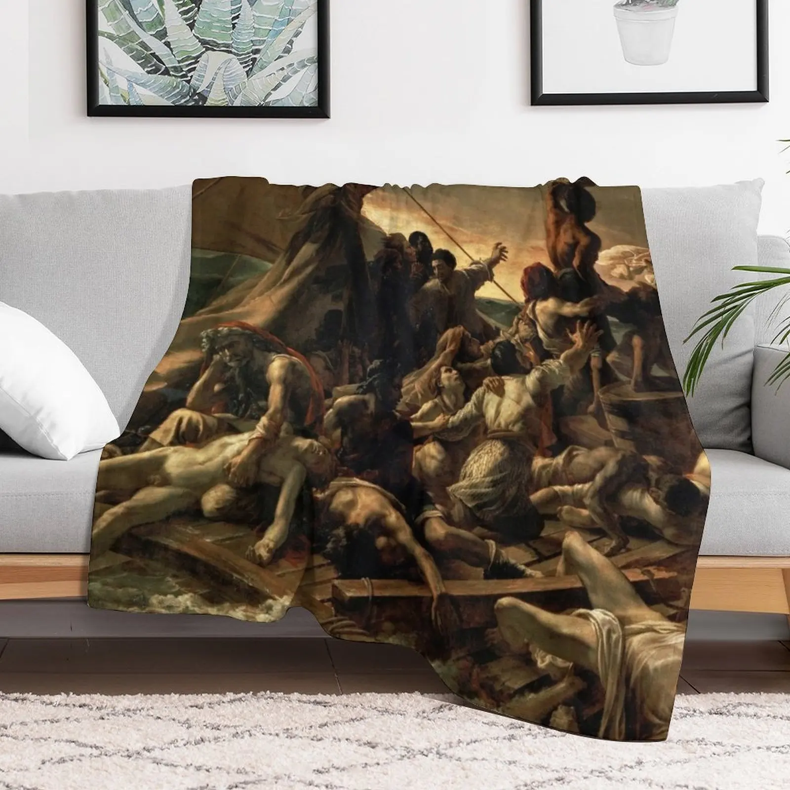 Th??odore G??ricault - The Raft of the Medusa (Le Radeau de la M??duse) 1819 Throw Blanket Tourist Sofas Blankets