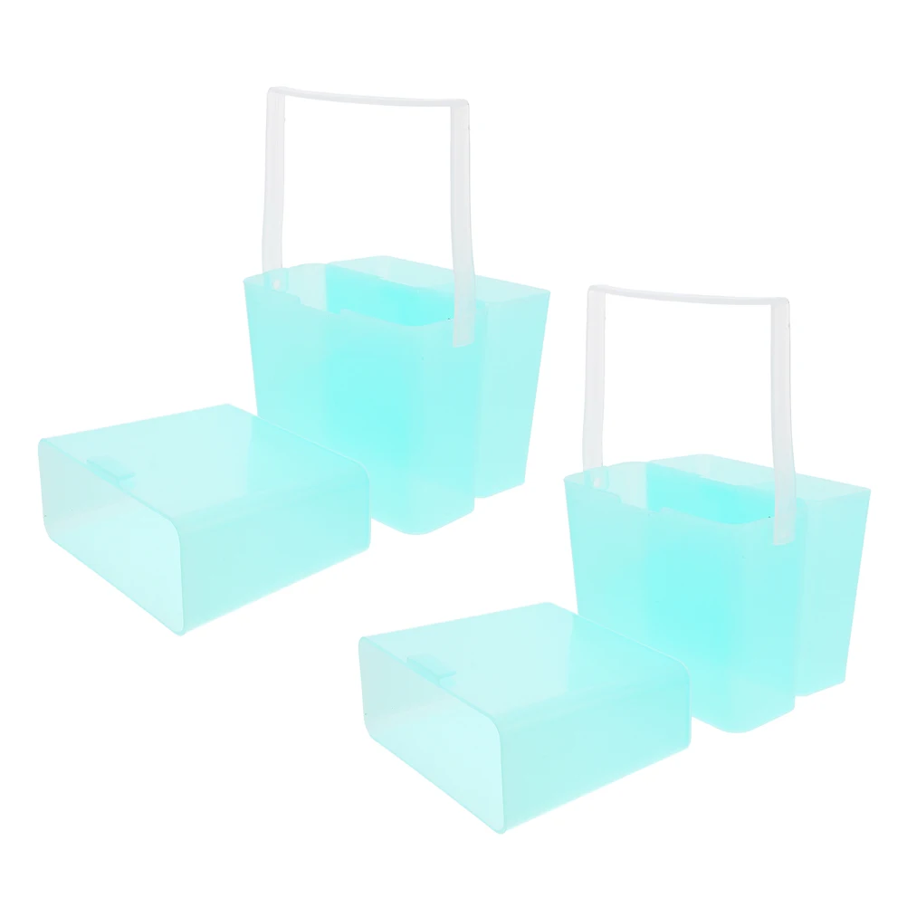 

2Pcs Paintbrush Cleaner Large Capacity Wash Bucket Square Design Collapsible Painting Supplies for Artists Students
