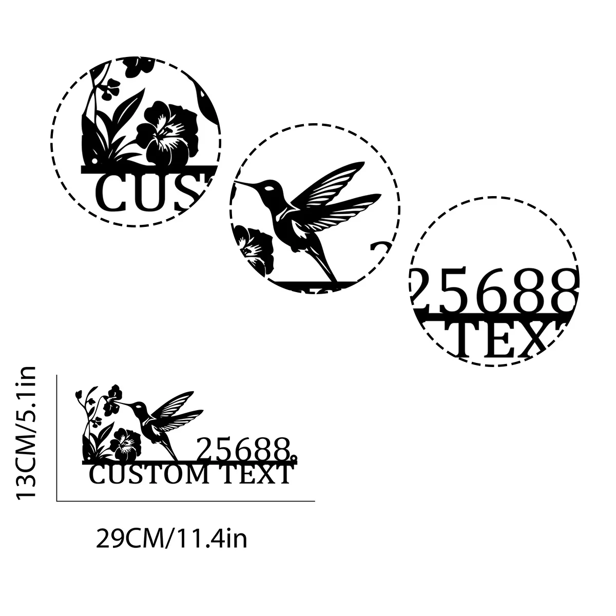 Custom Hummingbird Custom House Number Sign, Cute Custom Metal Sign, Personalized House Address Sign