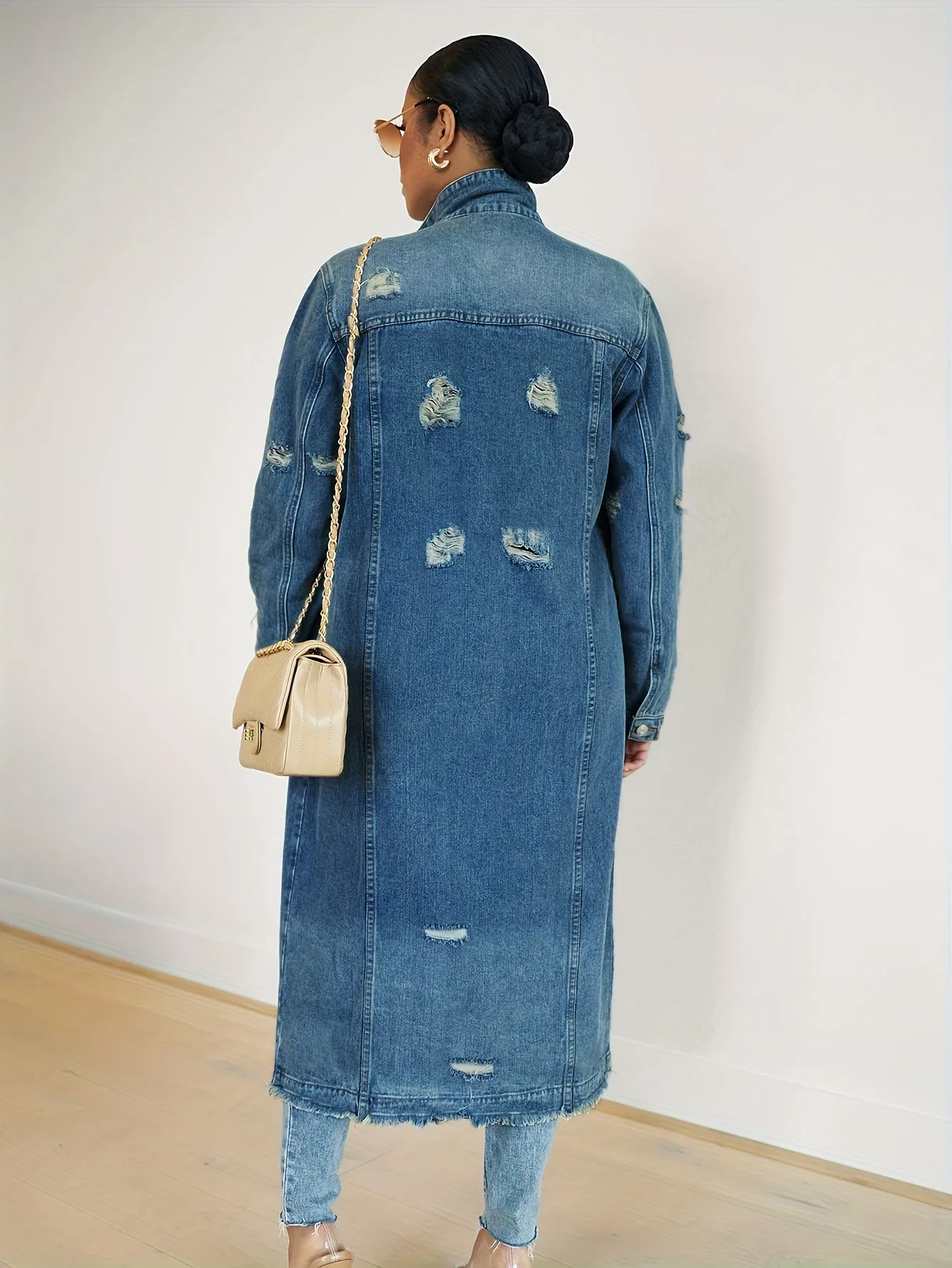 Верхняя одежда, осенняя джинсовая рубашка, женская джинсовая куртка, моющаяся, свободного кроя, джинсовое пальто с длинными рукавами для женщин.