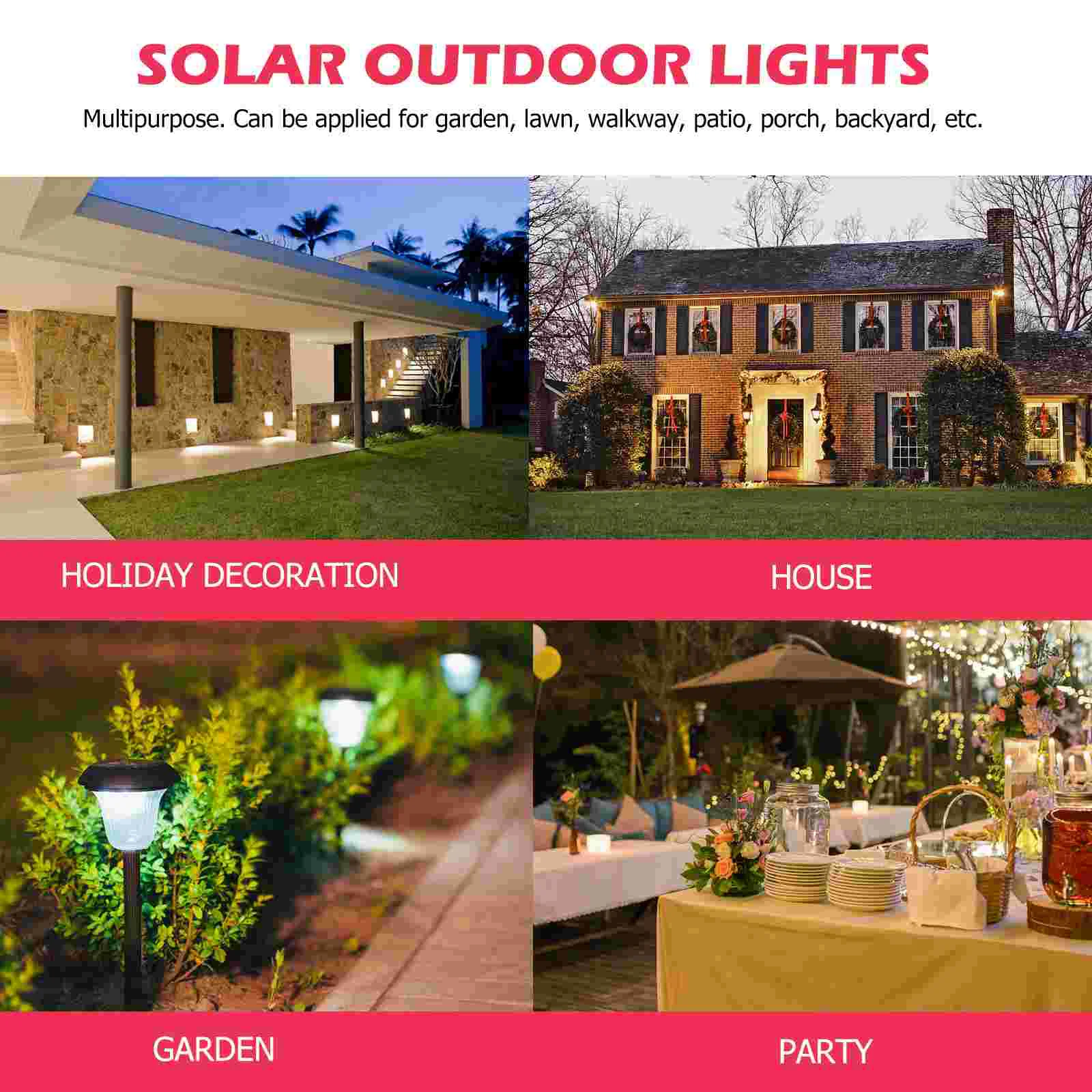 Solar Ground Light Easter Landscape Decor Red Lights Power for Outdoors