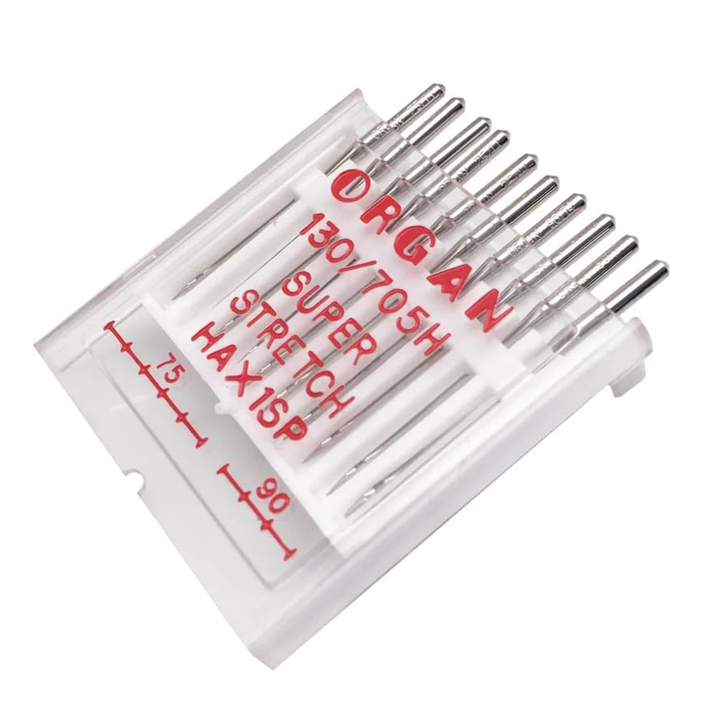 10PCS Organ Needles Serger #75 - #90 Combo HAx1SP Needles For Elastic Knitted Fabric Anti-Jump Needle Sewing Machine Accessories