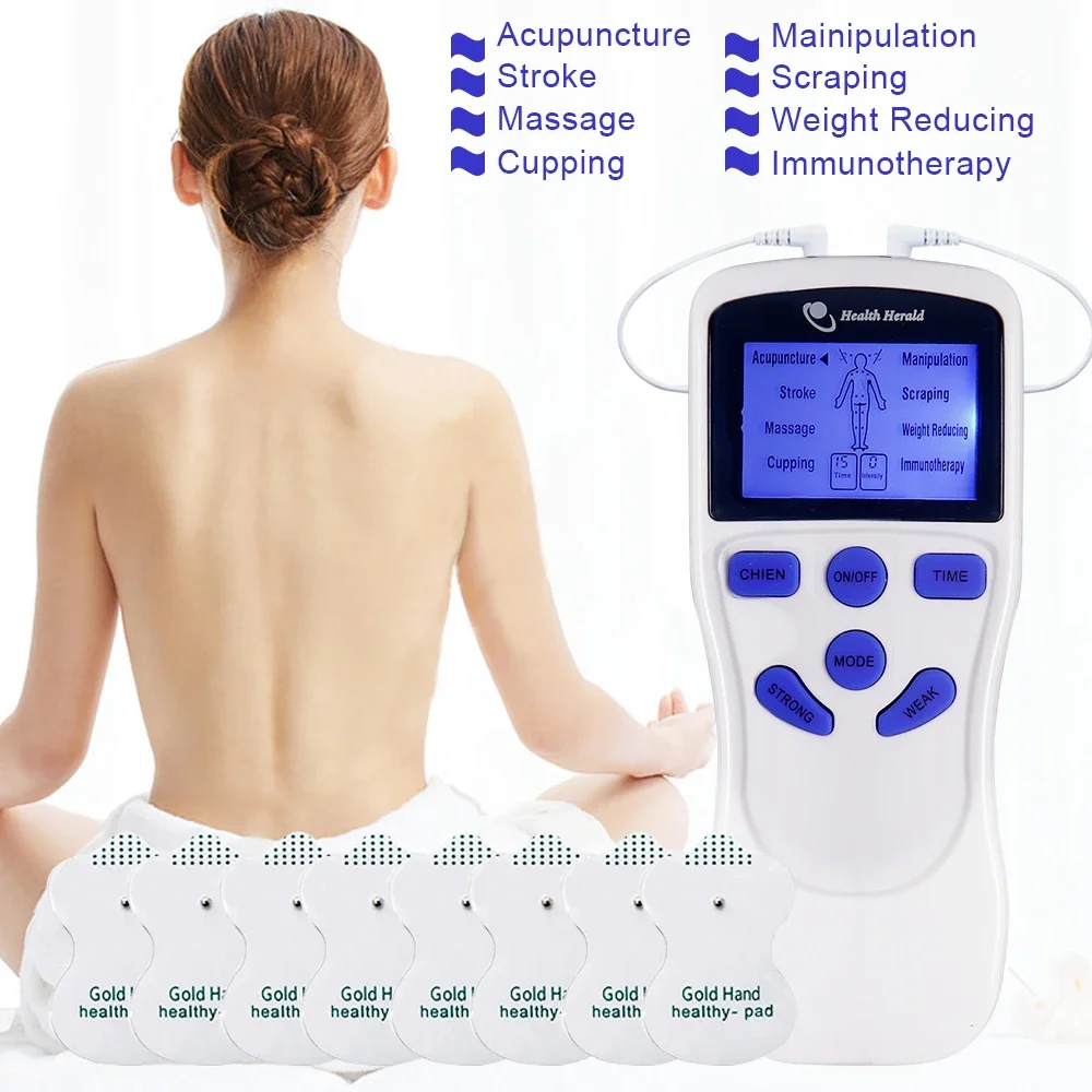 8-Modus Elektrischer EMS Muskelstimulator Akupunktur TENS Elektrostimulations-Massagegerät Digitaler Massage-Impuls Elektrostimulator – Detail 6