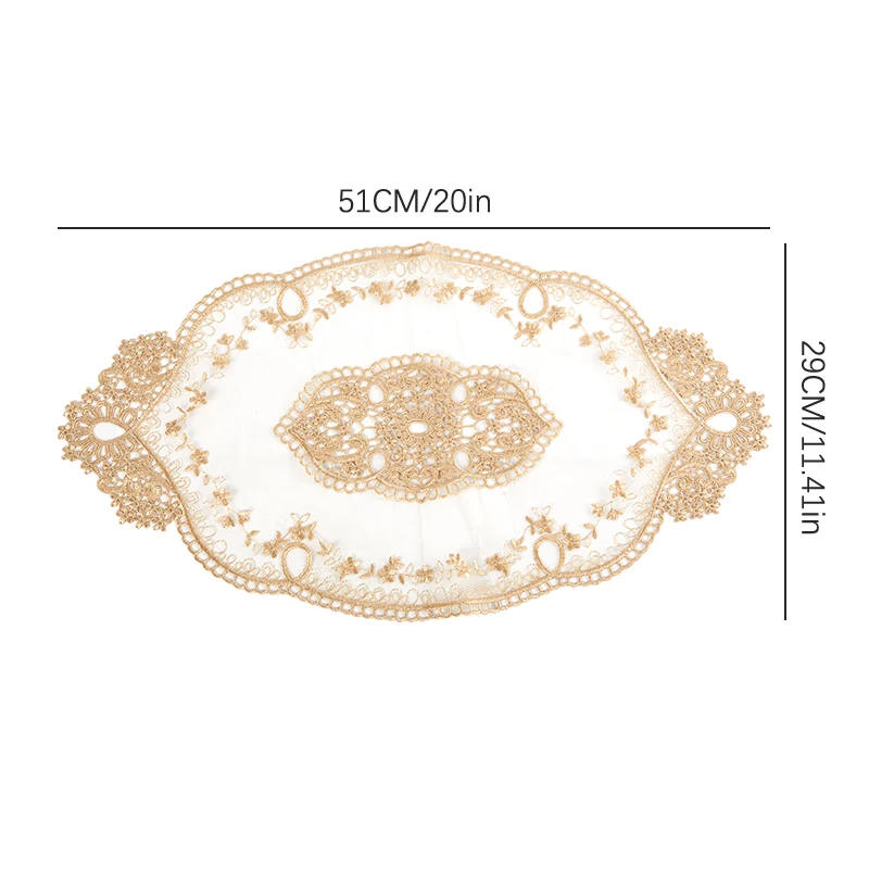 1Pcs Embroidery Polyester Place Table Mat Pad Cloth Cup Doily Tea Dining Coaster Mug Tablecloth Placemat Kitchen Decor