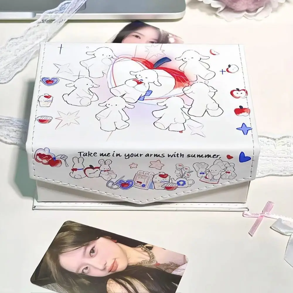 

Украшение стола, водонепроницаемый ящик для хранения карт, мультяшный аниме, настольный ящик для хранения, милый органайзер для фотокарточек из искусственной кожи, органайзер для карт Idol