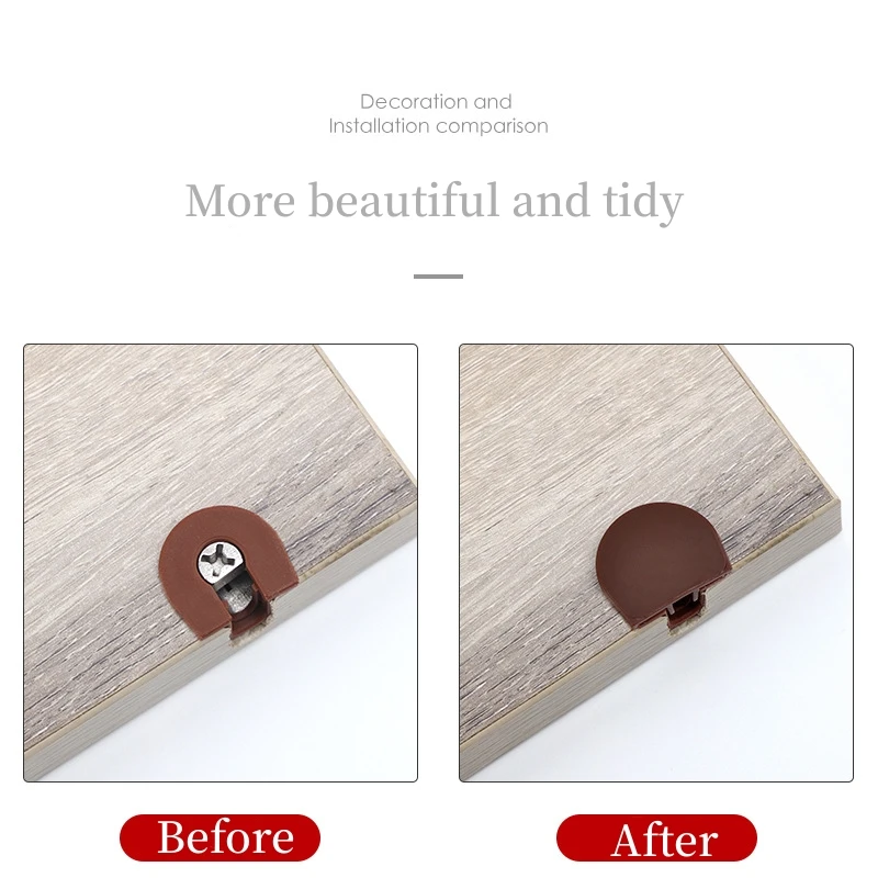 Composto laminado Bracket Dust-Proof Cover, Acessórios Decoração Móveis, Board Bracket Cover, 2 em 1, 3 em 1, 10Pcs