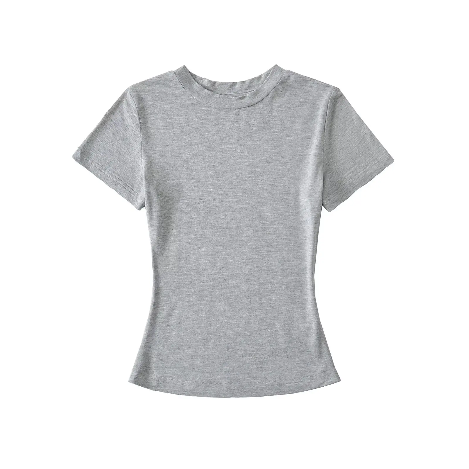 スリムフィットまたはスリムフィット T-irt 女性用夏用伸縮性タイトニングスリムヨガスポーツトップストリートスリムハイカラーや長さ