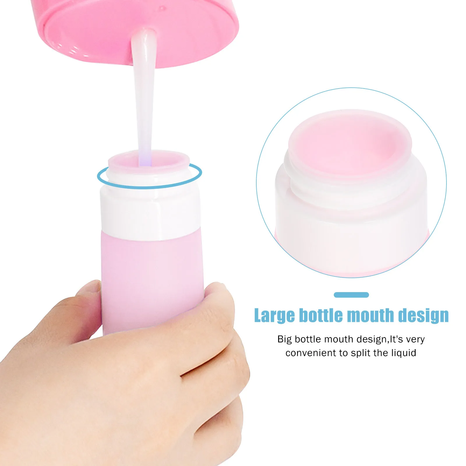 

1Set Silicone Travel Bottles Refillable Large Mouth Empty Containers Portable Hook Design Sub Bottles for Shampoo