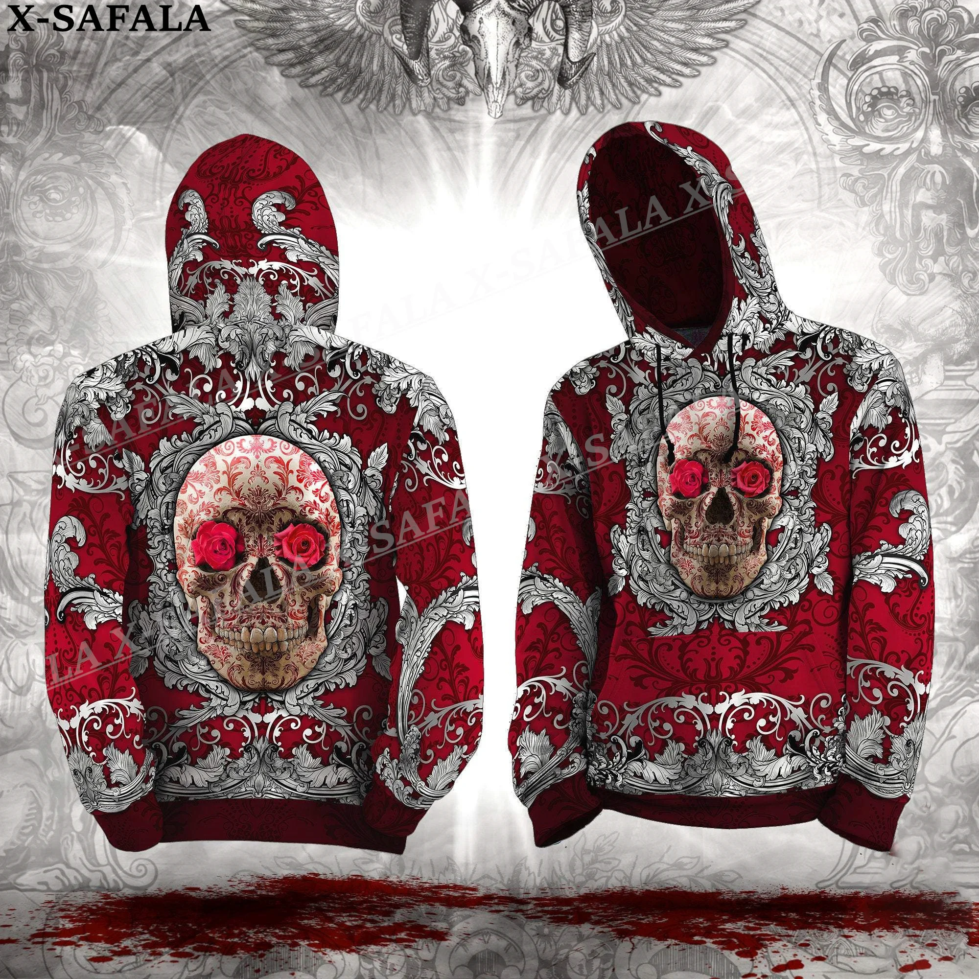 Skull Gothic Psychedelic Tattoo 3D Print Zipper Hoodie Man Female Pullover Sweatshirt Hooded Jacket Jersey Coat Tracksuits-7