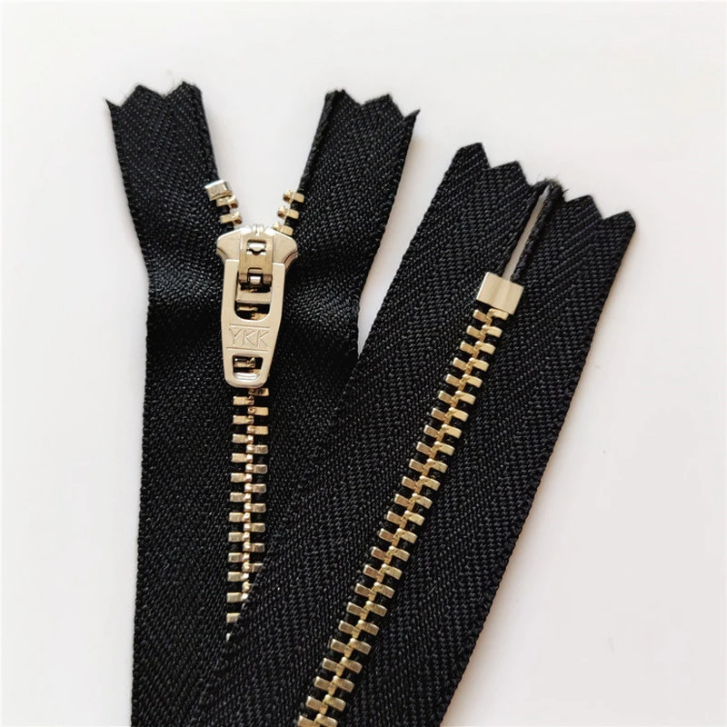 30pcs/Lot 3# 10cm 15cm 18cm Ykk Metal Zipper Close End White Copper Jeans Pants Bag Pocket Black White Sewing Accessories