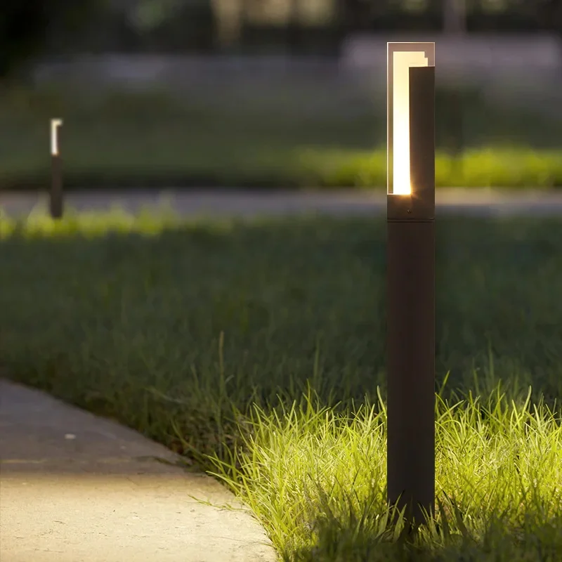 Imagem -02 - Alumínio Pillar Light para Courtyard Landscape Path Lights Wired Walkway Lamp Iluminação Exterior Villa Gramado Bollards Moderno