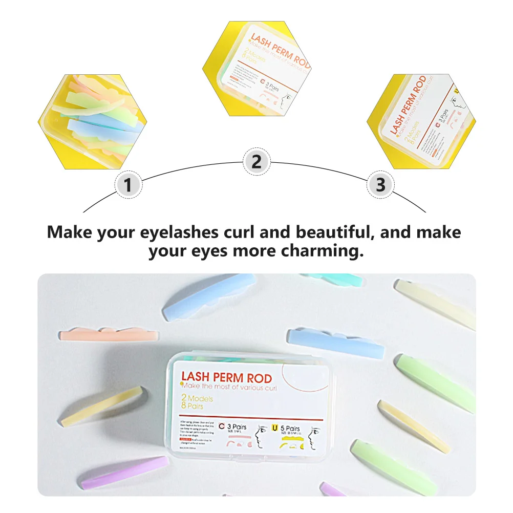 แผ่นซิลิโคนดัดขนตา 8 คู่ คุณภาพพรีเมียม ใช้ซ้ำได้ สำหรับร้านเสริมสวย อุปกรณ์แต่งหน้า ดัดขนตาให้งอนสวยเป็นธรรมชาติ