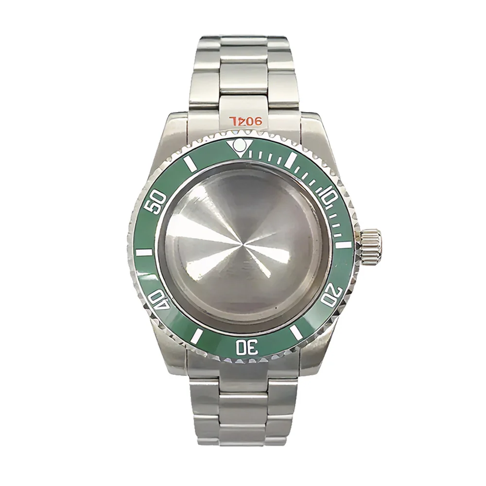 ل VK63 حافظة 316L الفولاذ المقاوم للصدأ مرآة مسطحة الياقوت الزجاج 40 مللي متر ساعة حزام لحركة الكوارتز VK63 #2