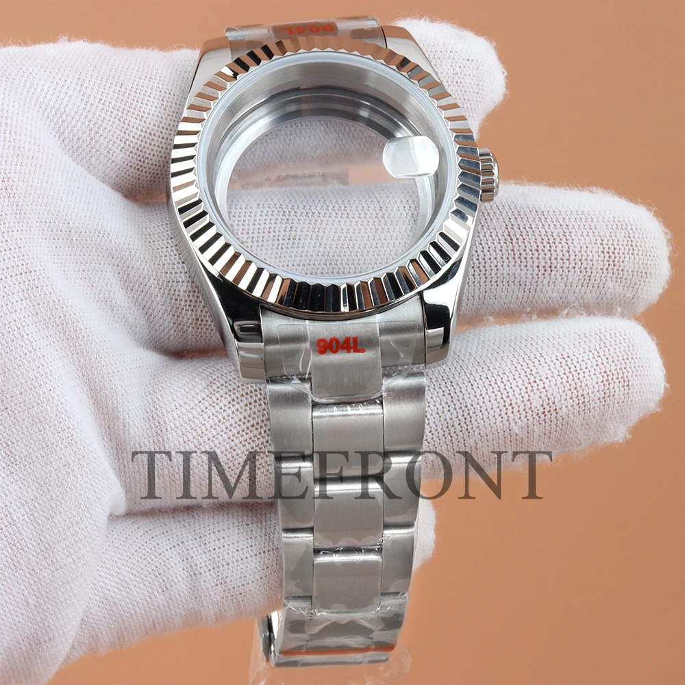 39mm 36mm NH35 Watch Case with Arabic Numerals 28.5mm NH35 Dial Hand Set 316L Steel Oyster Strap Fit Datejust NH35 NH36 Movement