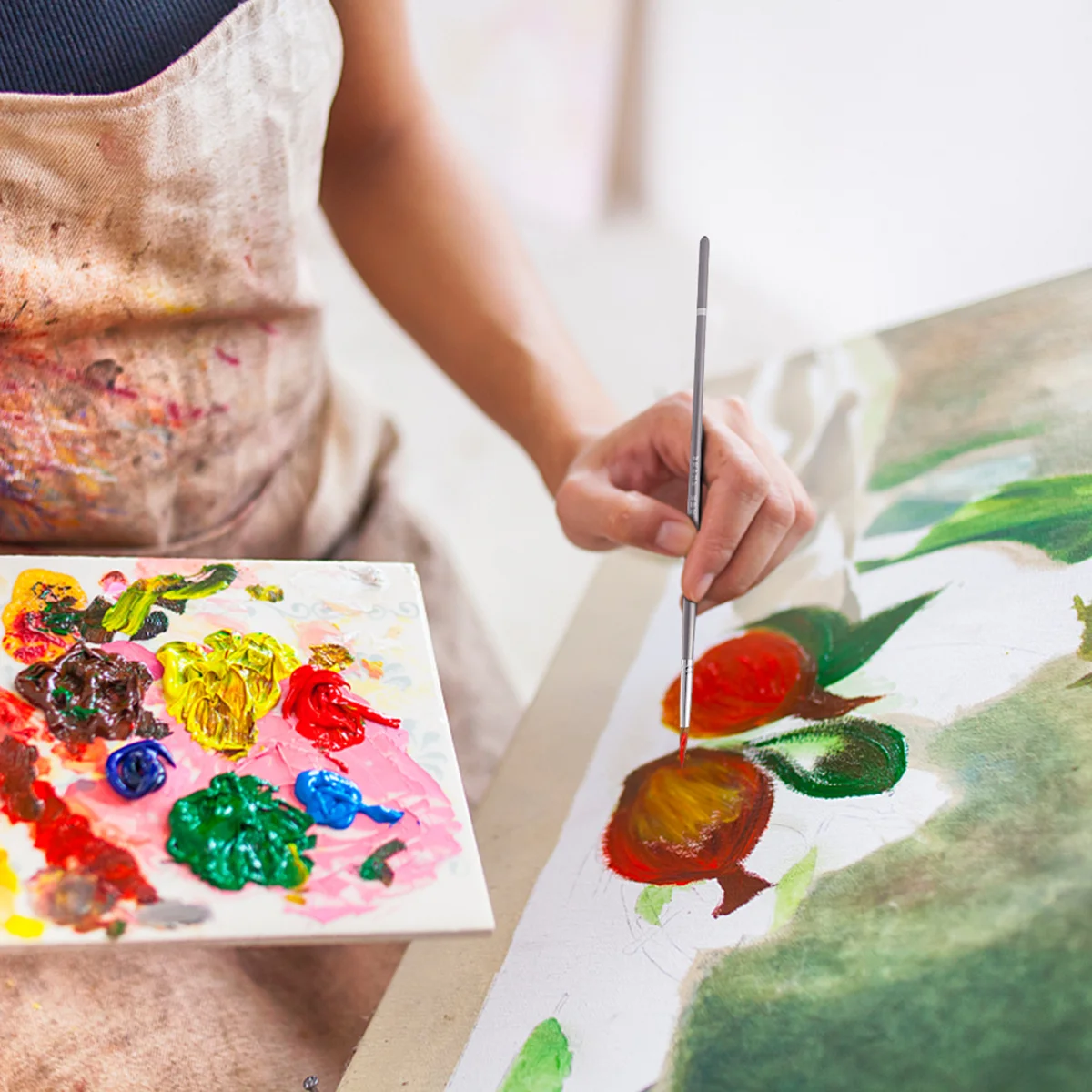 

9Pcs Miniature Painting Brushes High Precision Detail Brush Set for Watercolor Acrylic Oil Fine Line Drawing Art Craft