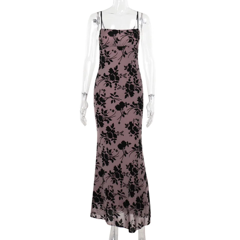 فستان YJAutumn طويل مخملي أنيق جديد مع أشرطة #5