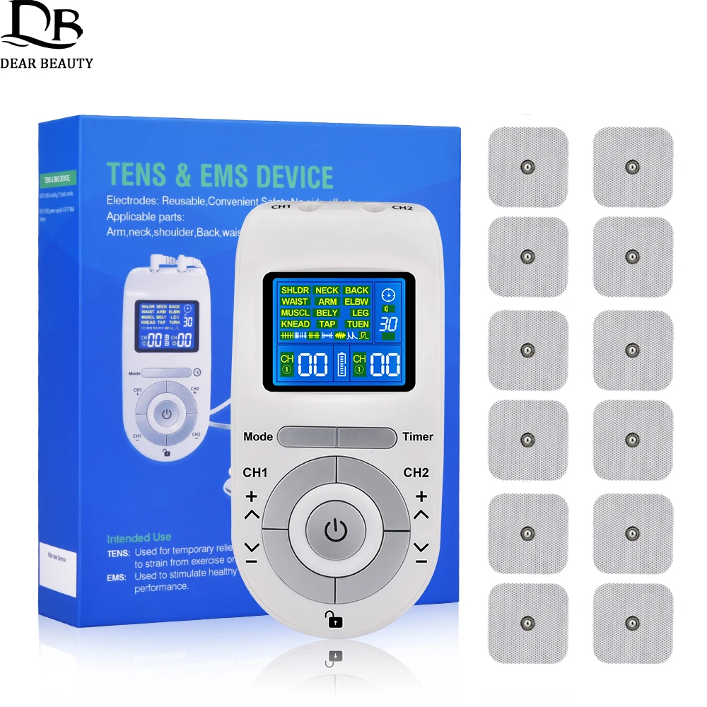 Electric TENS Muscle Stimulator EMS Acupuncture Digital Meridian Therapy Back Neck Body Massager Electrostimulator Pain Relief