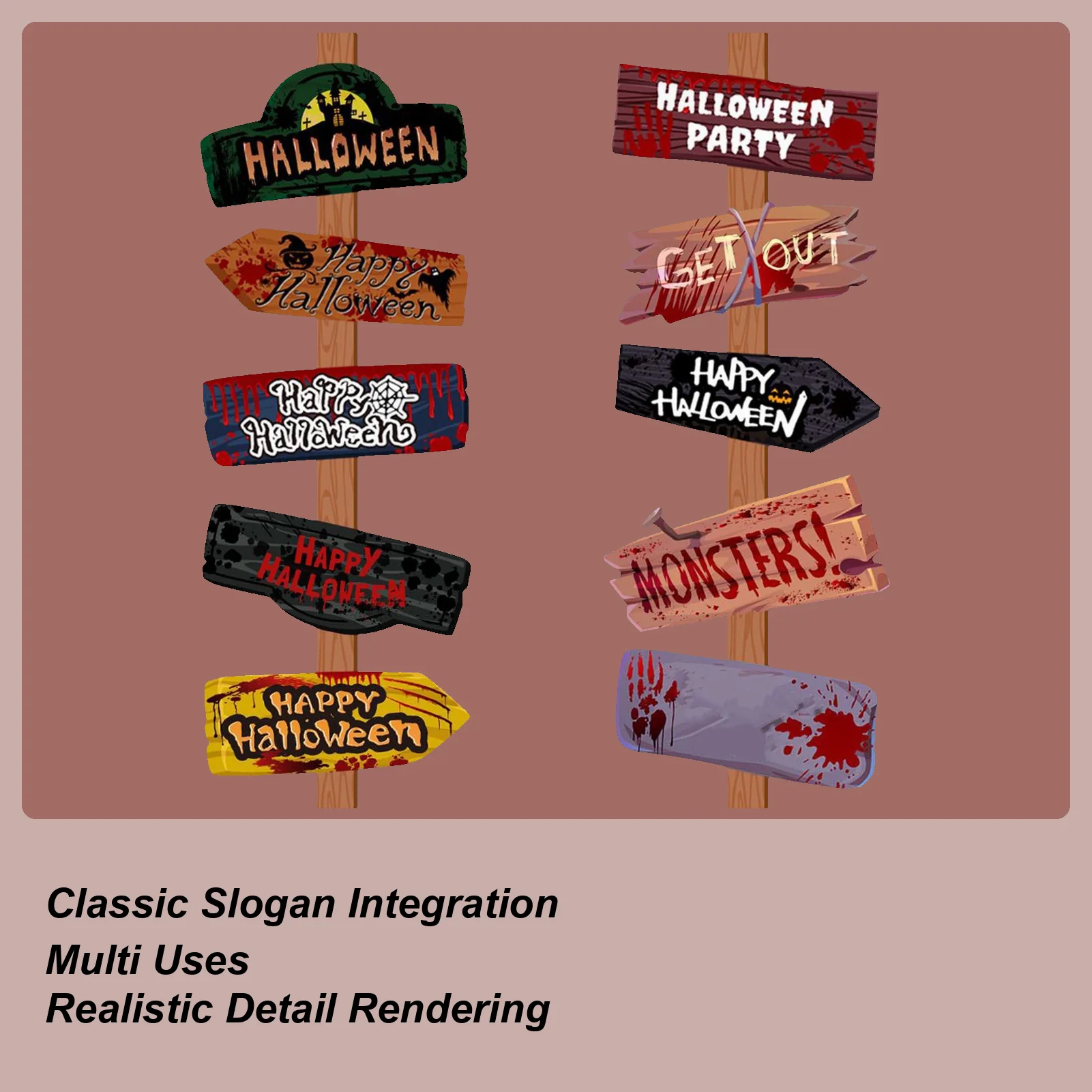 Вывески для двора на Хэллоуин, 10 шт., украшения для Хэллоуина, уличные вывески для двора, реквизит, ужас для праздника, гравюры, стены, лужайки, карнавала, сада Вывески для двора на Хэллоуин, 10 шт., украшения для Хэллоуина, уличные вывески для двора, реквизит, ужас для праздника, гравюры, стены, лужайки, карнавала, сада