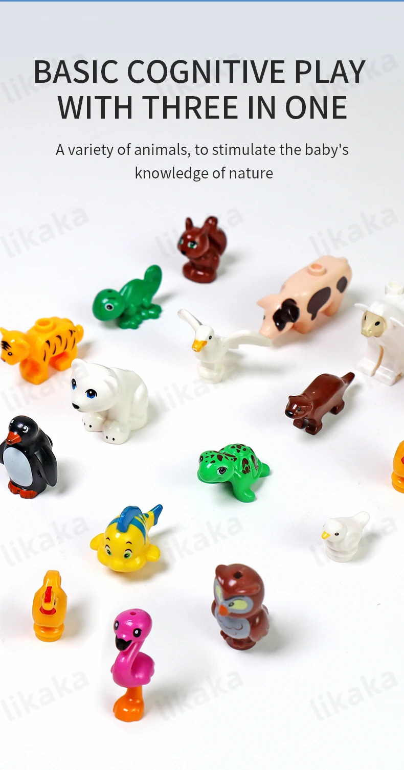 Stadt Bauernhof Tiere Bausteine Natur Tiere Fisch Otter MOC Unterwasser Welt Fisch Delphin Octopus Set DIY Spielzeug für Kinder Geschenk – Detail 5