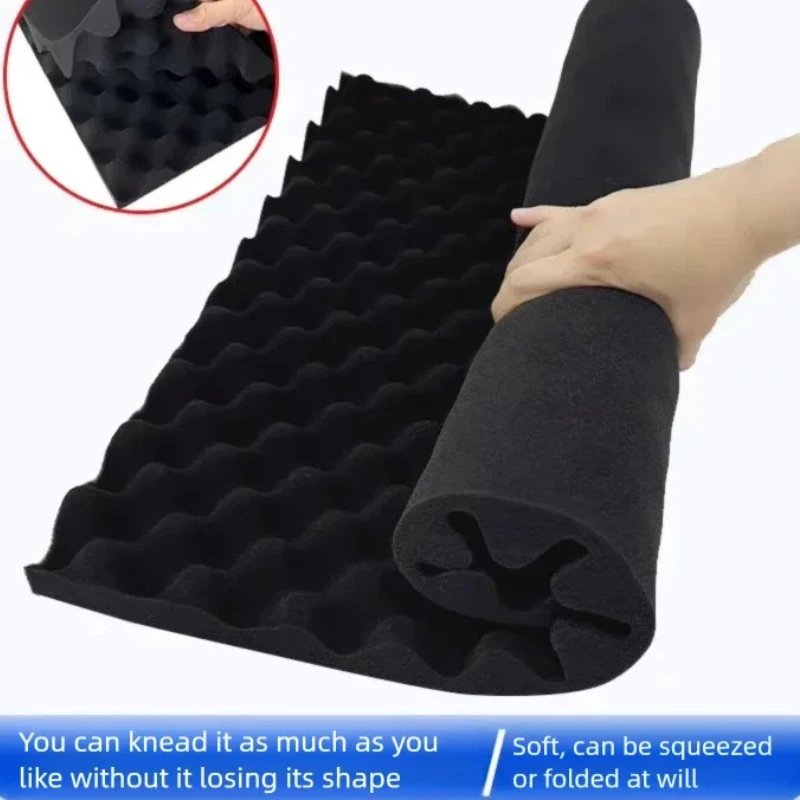 Lot de 2 éponges ondulées pour boîte à outils, 50x50cm, mousse absorbant les chocs, doublure haute densité, réduction du bruit, isolation phonique, amortissement