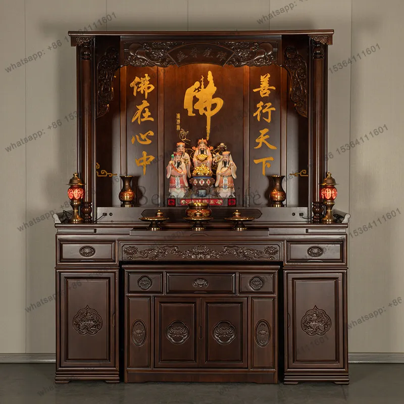 

Новый современный китайский буддийский шкаф-ниша из массива дерева для настольного курильчика, простой вертикальный шкаф для дома