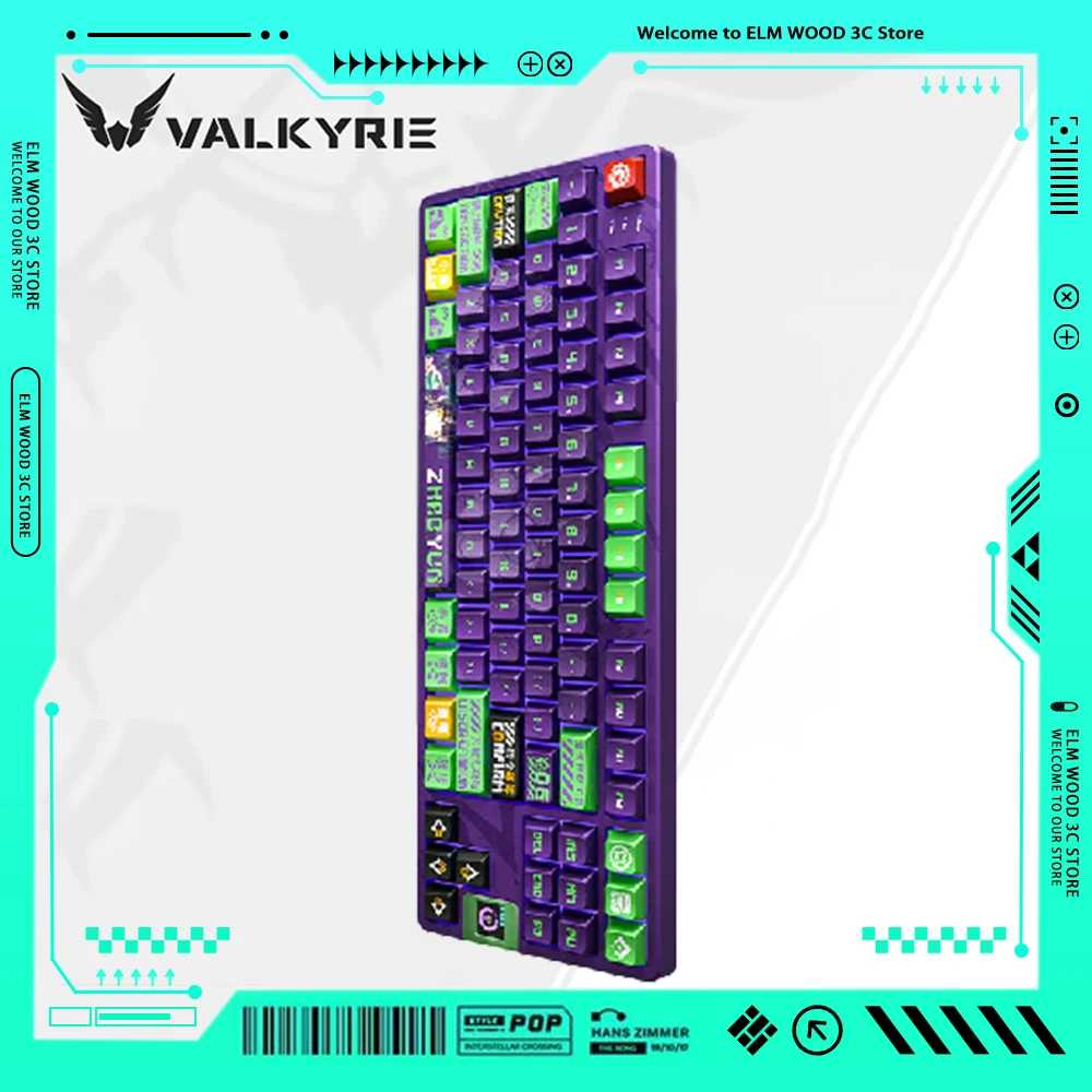 

VALKYRIE VK87-ZHAOYUN Mechanical Keyboard TFT Screen Tri Mode Hot Swap RGB Wireless Gaming Keyboard Gasket Pc Gamer Accessories