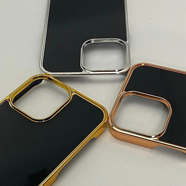 

Чехол из материала Full PC с внешней канавкой и большим отверстием для камеры, чехол для телефона из розового золота с гальваническим покрытием для iphone 14 pro max