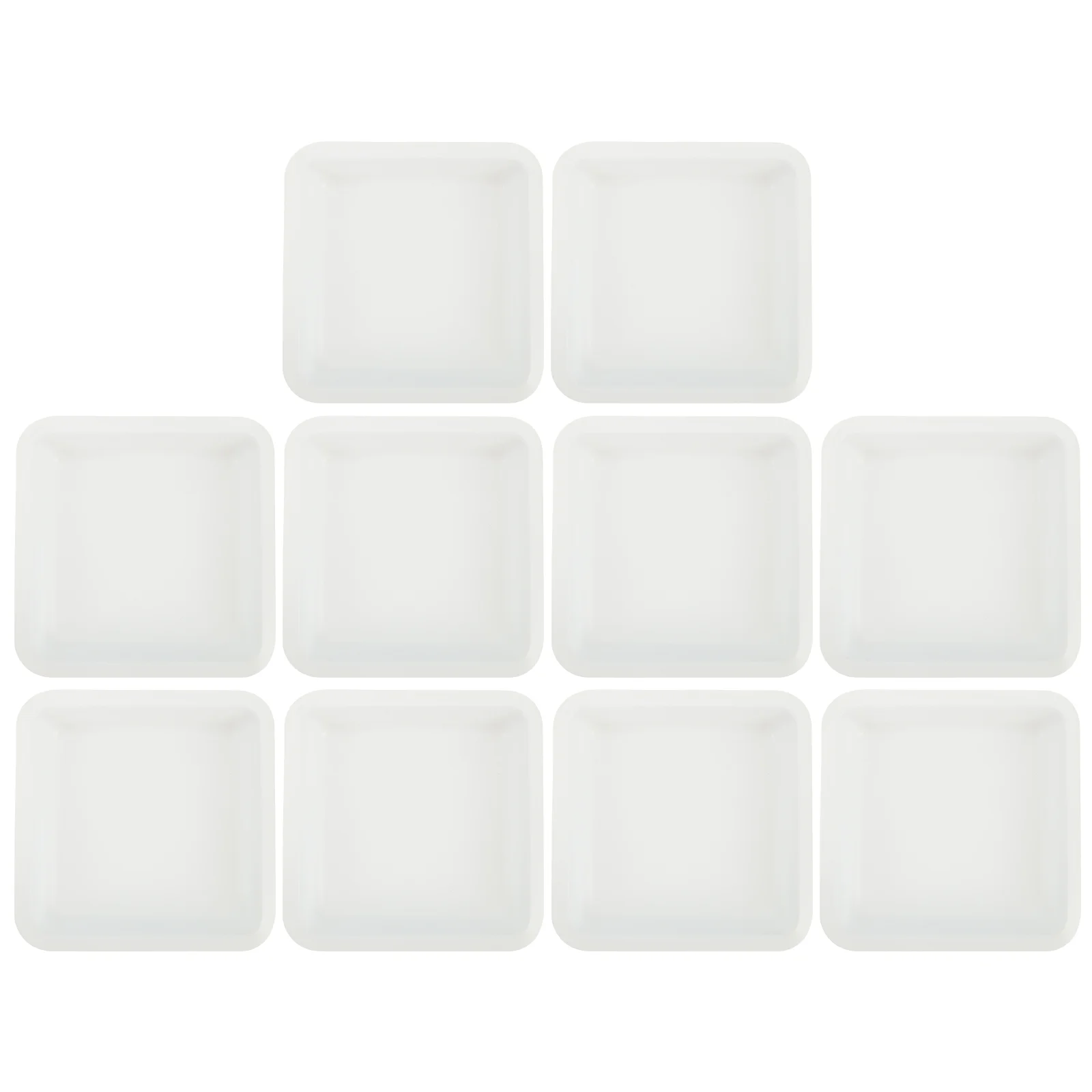 

10 Pcs Anti- Static Weighing Dish Boat Labs Square Dishes Metal White Plastic Boats