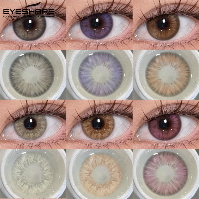 EYESHARE Farbkontaktlinsen für Augen, braune Augen, Make-up-Linse, weiche lila Schönheitslinse, koreanische graue Augen, rosa Kontaktlinsen, y2k
