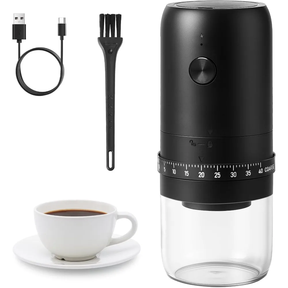 

Adjustable Conical Burr Portable Electric Coffee Grinder with 40 Settings
