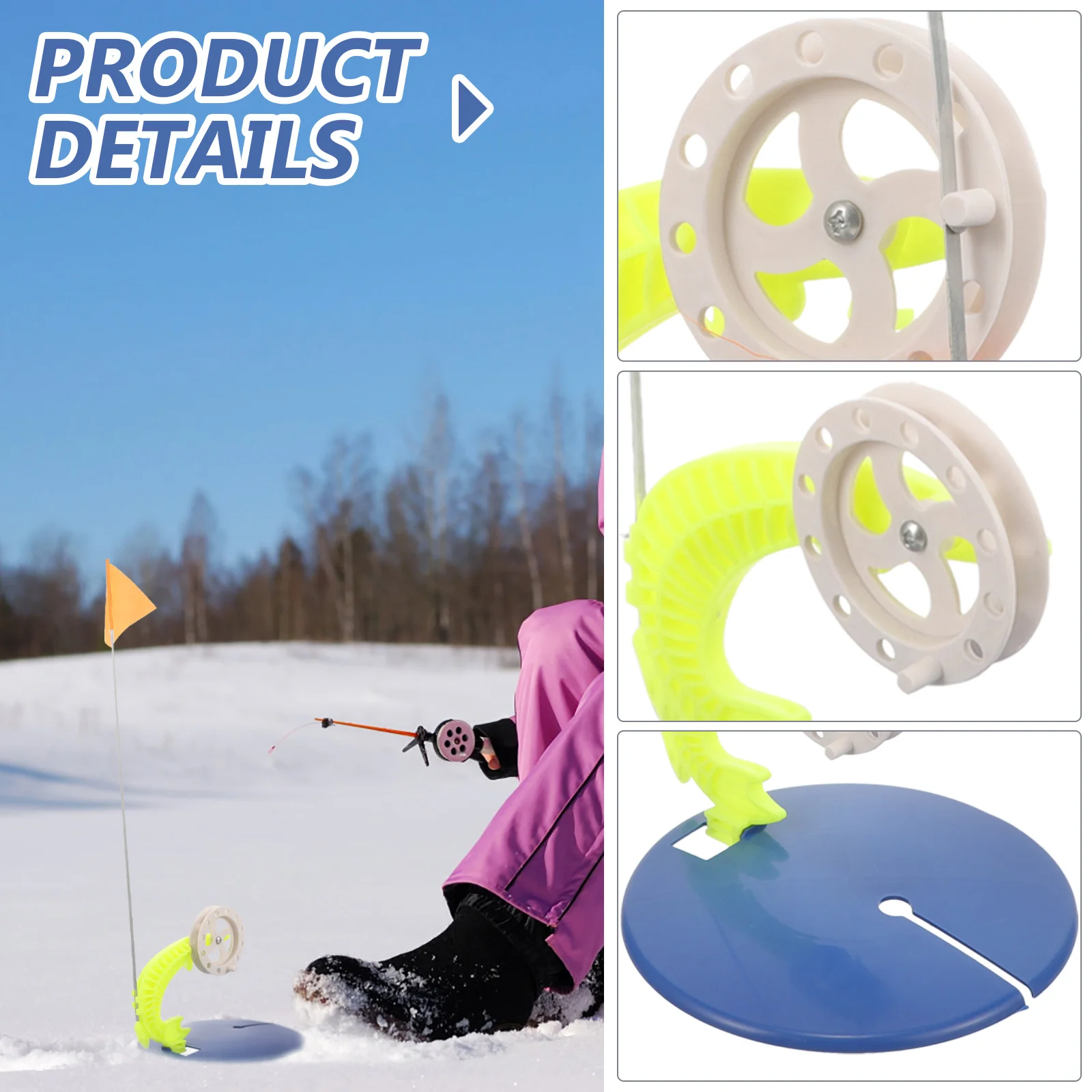 

2 Pcs Flag Ice Fishing Floating Base Equipment Flags Accessories ABS Kit Supply