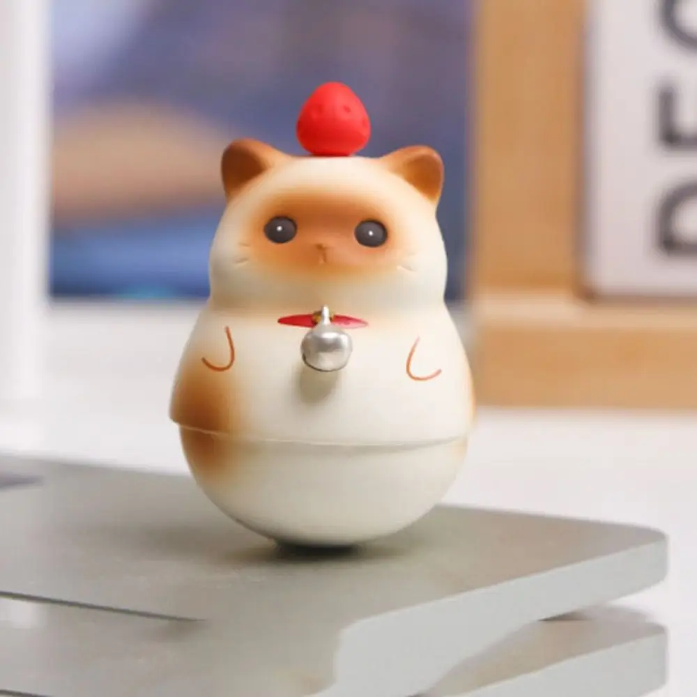 รูปปั้นขนาดเล็ก Shake ของเล่นแมวแกว่งตุ๊กตาการ์ตูน Chubby Cat เครื่องประดับเรซิ่น Kawaii แมวน่ารักตกแต่งรถเดสก์ท็อปตกแต่ง