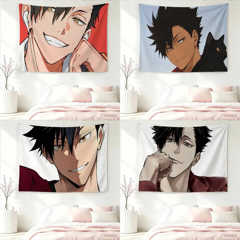 H-Haikyuu T-Tetsuro Kuroo Flags Wall Hanging Background Art Banner for Bedroom Home Outdoor Decor