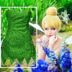 Neue Pixie Fairy Cosplay Kostüm Basteln Glocke grün Erwachsenen Kleid Tinkerbell Halloween Party sexy Cosplay Mini kleider und Perücke