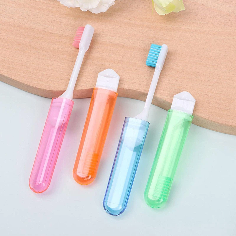 6Pcs Travel Portable Foldable Toothbrushes Ultra Soft Bristles Foldable Travel Camping Outdoor Easy To Carry Toothbrushes