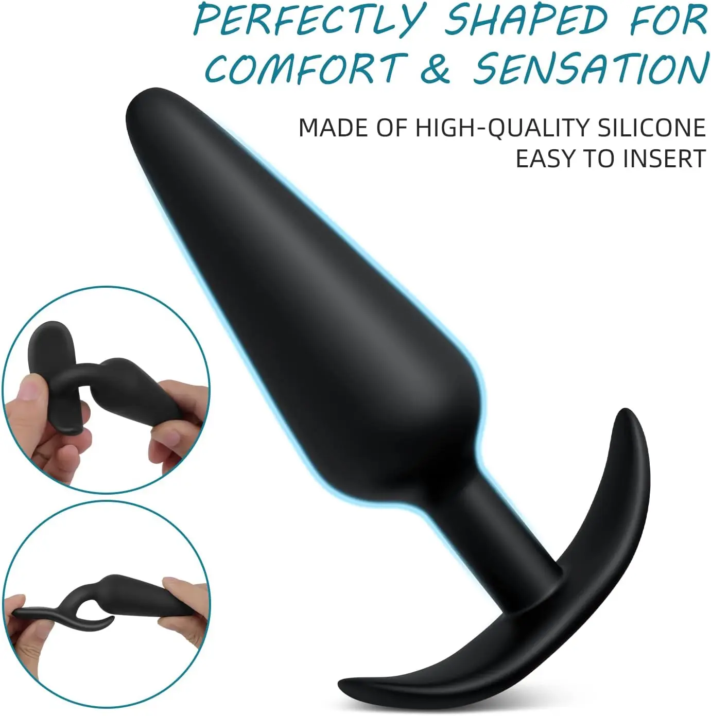 Silicone Anal Plug 3 Butt Plugs Training Set for Beginners Advanced Users with Flared Base Prostate Sex Toys For Men Women