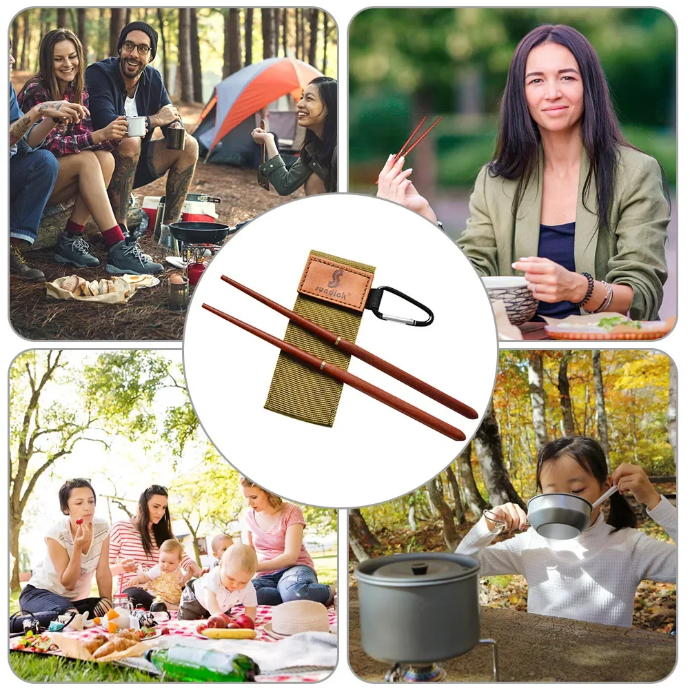 

1 Pair Wooden Folding Chopsticks Outdoor Camping Tableware Portable Outdoor Camping Tableware Non-slip Chopstick