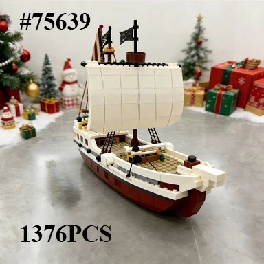 

Набор строительных блоков «Пиратский корабль» 75639, совместимый с деталями Lego, идеально подходит для рождественских подарков, 1376 деталей.