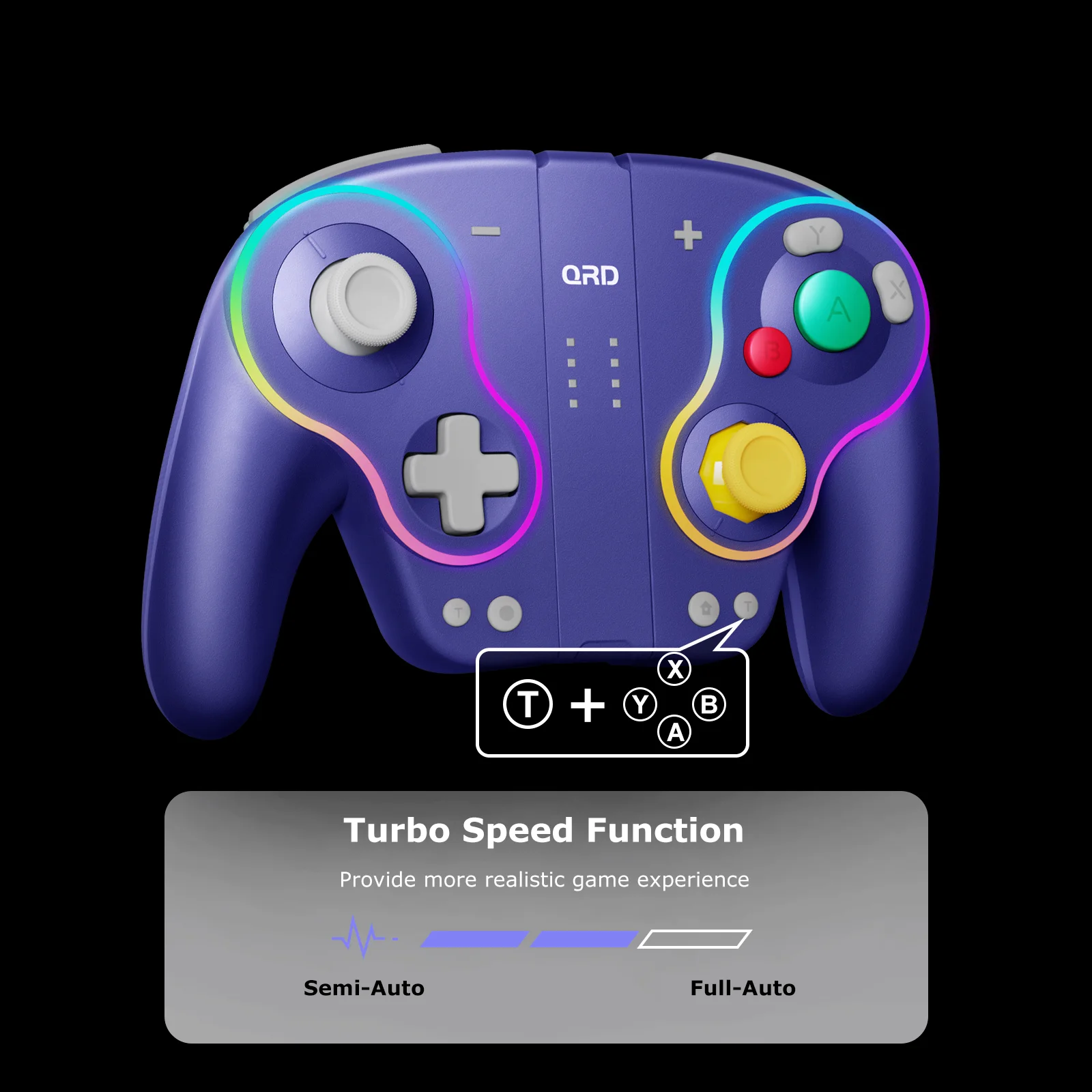 QRD Stellar Wireless Bluetooth RGB Controller for Nintendo Switch/Switch OLED/ Lite/PC/Mobile Gamepad Multi-Function Joystick