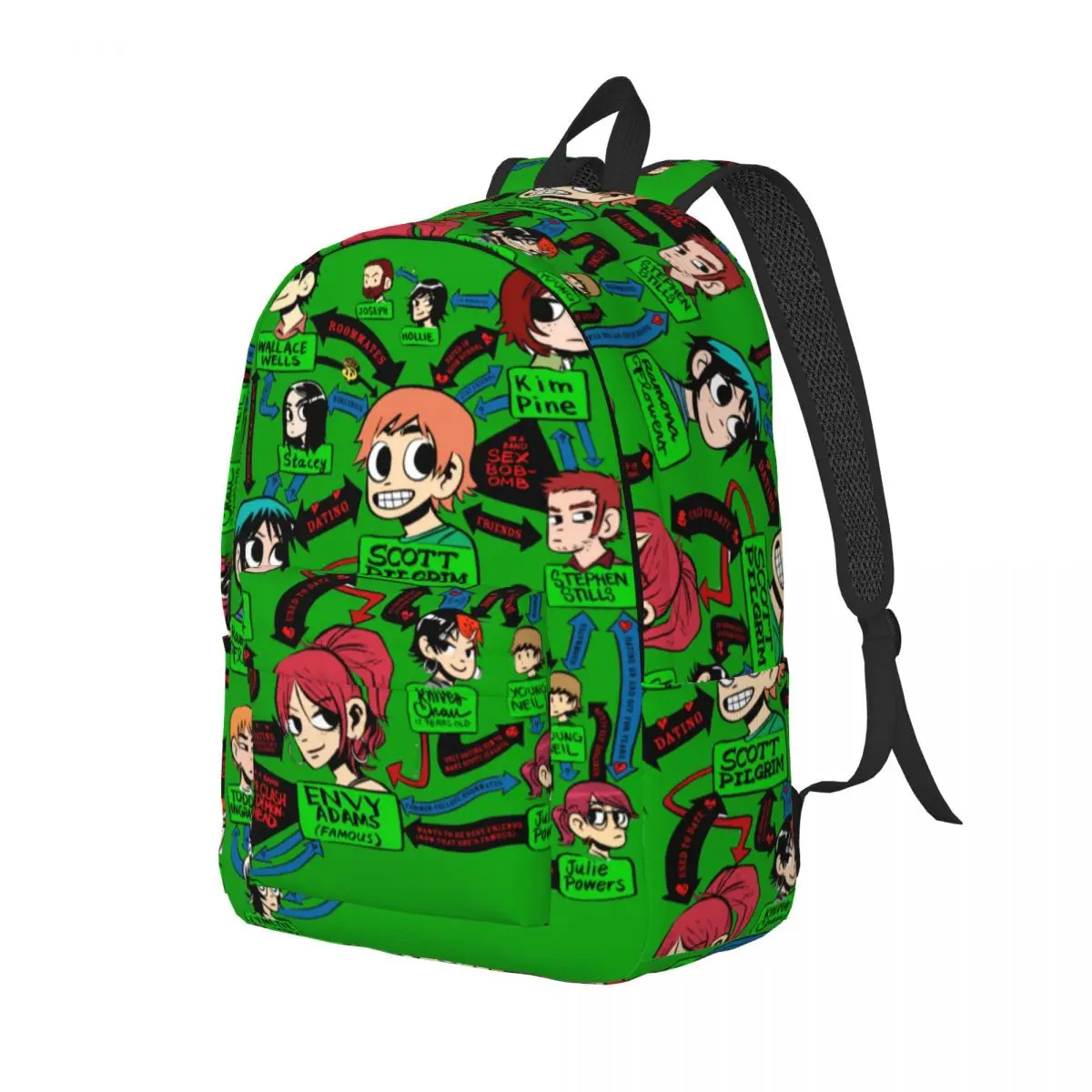 Scott Pilgrim VS The World Relationships Backpack Elementary High College School Student Bookbag Teens Daypack Hiking