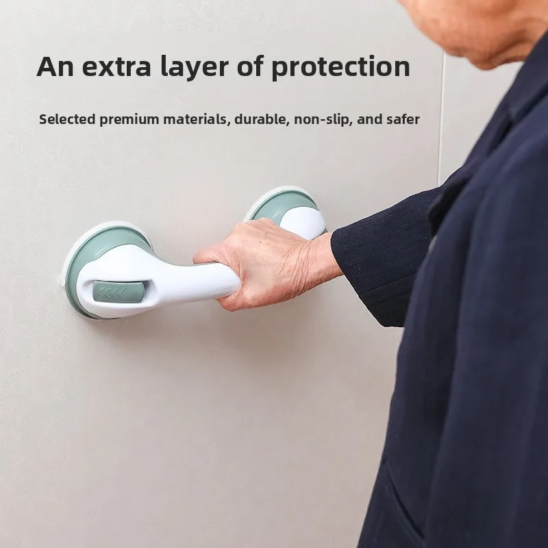 No Drill Suction Cup Bathroom Safety Grab Bar Portable Shower Handle for Elderly Disabled Kids Safety Support