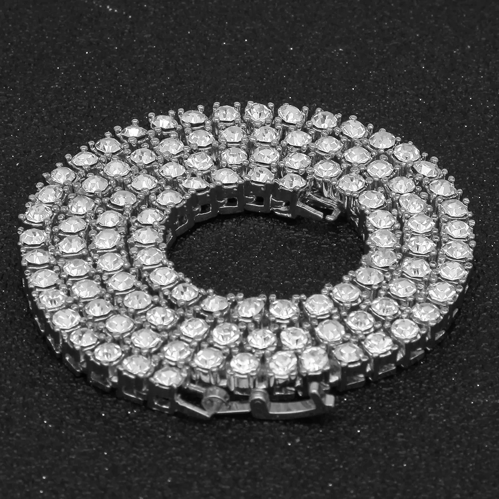 3mm Row Zircon Necklace AAA Zircon Tennis Chain Personality Trend Necklace For Men&Women Jewelry Gifts