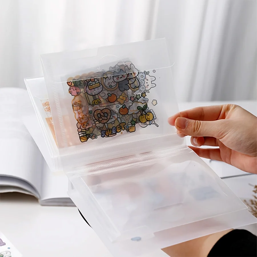 Libro di archiviazione di adesivi A6 Cartella di archiviazione di denaro trasparente Porta notebook con benda portatile Banconote di contanti Organizzare il folletto di foto dell'idolo