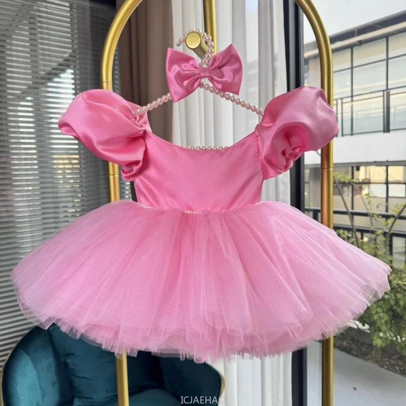 Baby Girl Princess Dress Piano Sleeve Tutu Gown Pageant Performance Outfit Recital Birthday Party Wedding Flower Girl Bubble