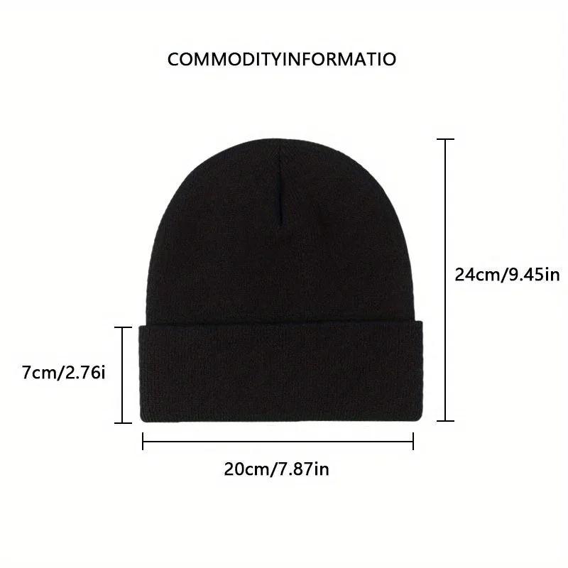 Men and Women New Design Trendy Versatile Autumn Winter Warm Guitar Print Knitted Hat Outdoor Commuting Cold-proof Knitted Hat