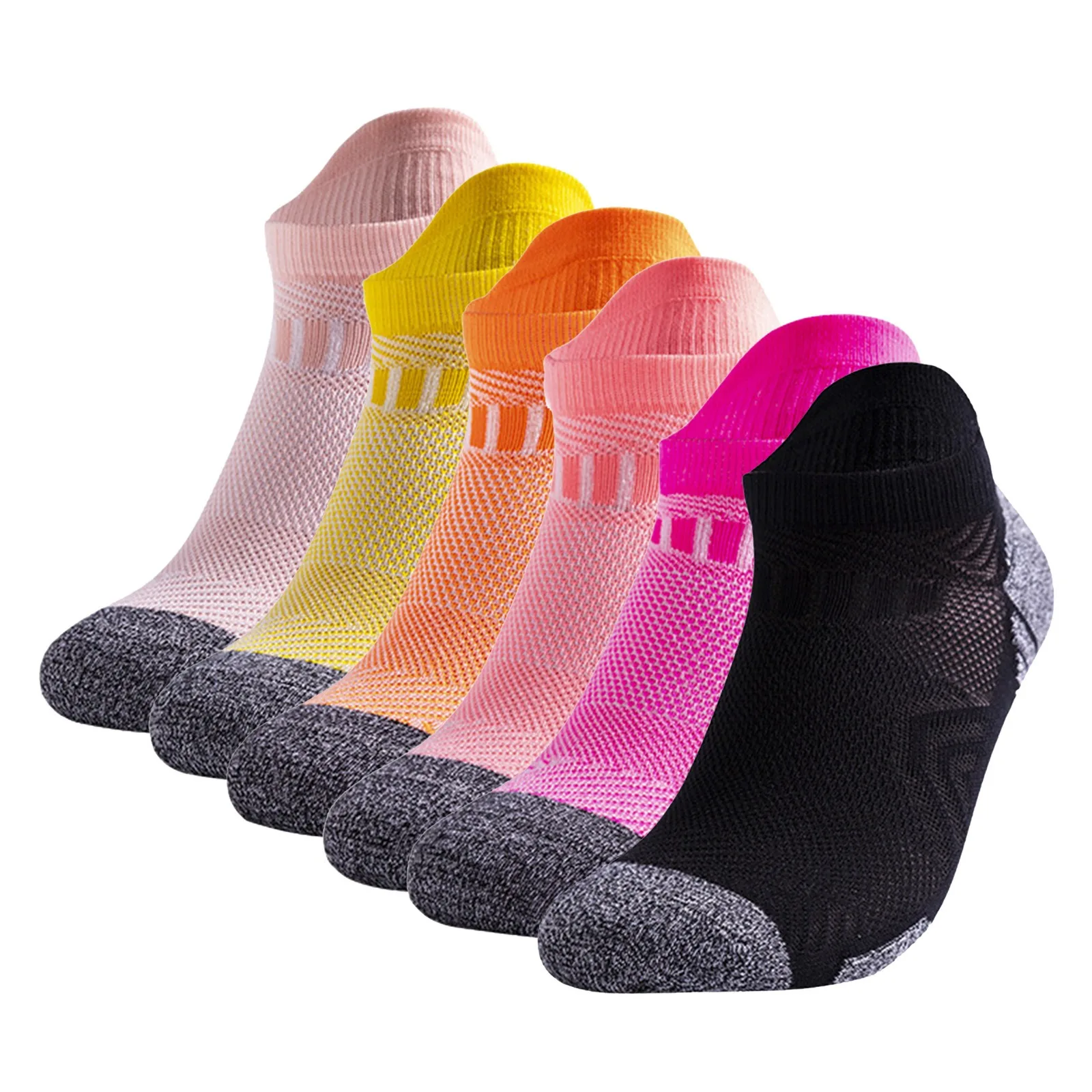 6 Pairs Performance Compression Socks for Men and Women Ankle Support Low Cut Soft Tab Marathon Running Athletic Ankle Socks