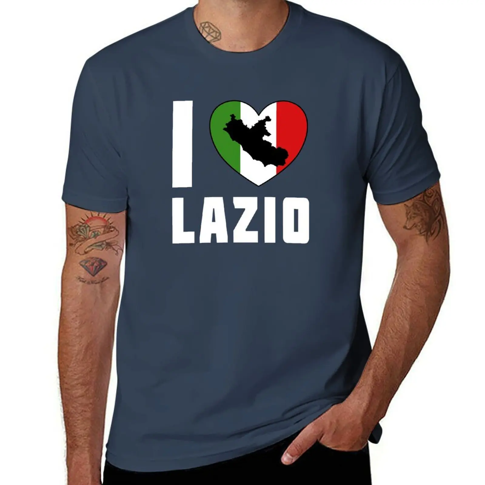 

I Love Lazio - I Heart Lazio T-Shirt Large Size Loose Casual Tee