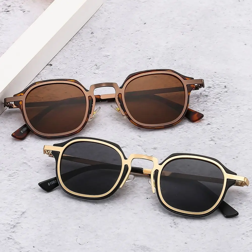 Modische kleine quadratische Sonnenbrille, Vintage, trendige Sonnenbrille zum Fahren für Damen und Herren, Retro-Punk-Sonnenbrille