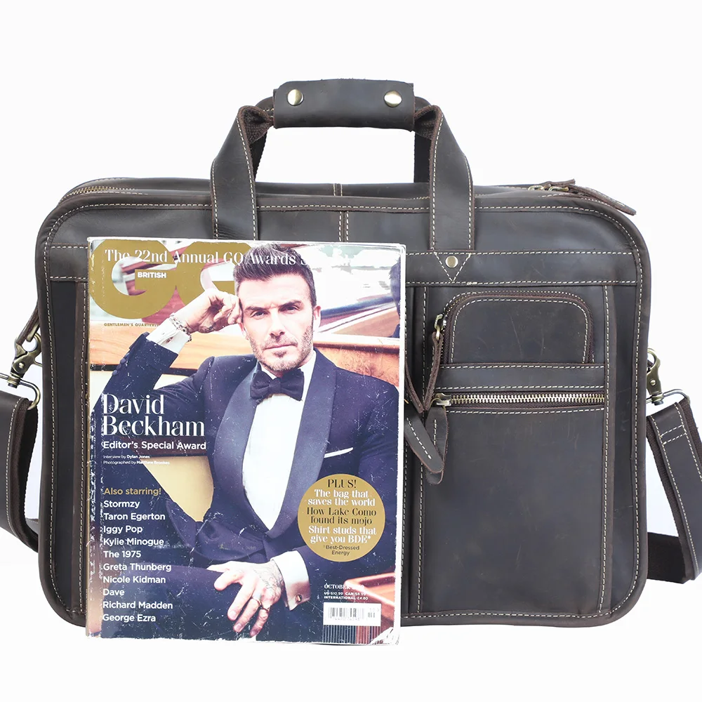 S.WORKER Premium Echtleder Business-Handtasche 16" Laptop Vintage Herren-Aktentasche für Arbeit & Reisen – Detail 18